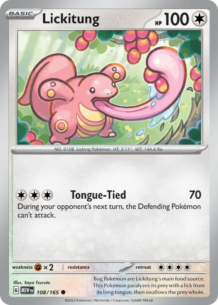 Lickitung #108 151 Pokemon card