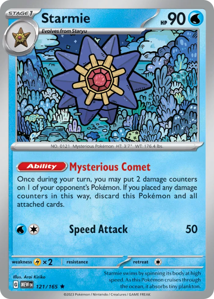 Starmie #121 151 Pokemon card