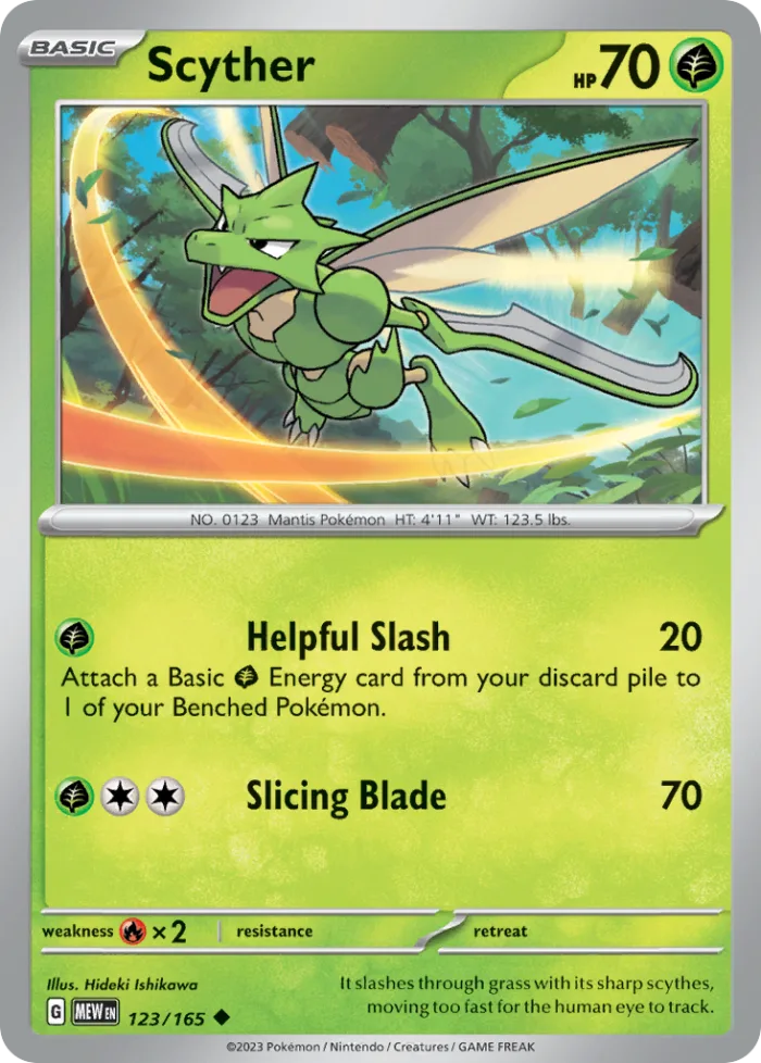 Scyther #123 151 Pokemon card
