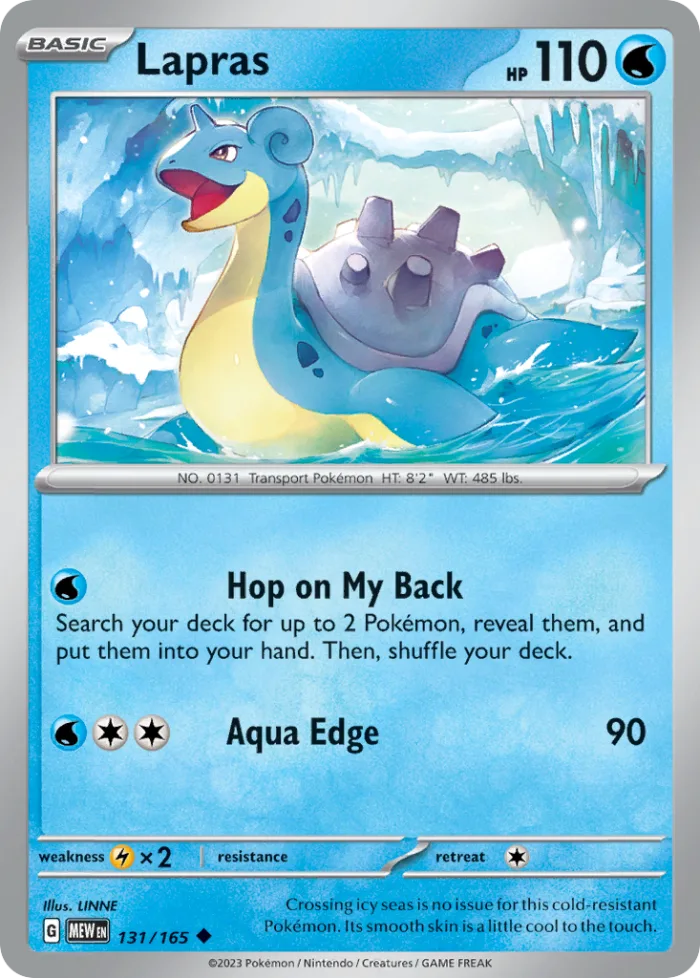 Lapras #131 151 Pokemon card