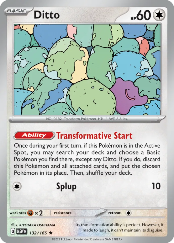 Ditto #132 151 Pokemon card