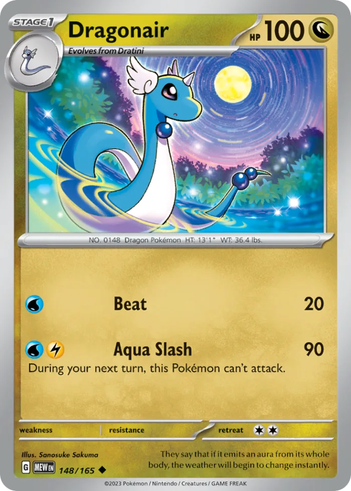 Dragonair #148 151 Pokemon card