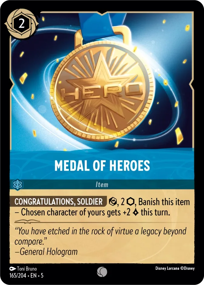 Medal of Heroes #165 Shimmering Skies Disney Lorcana card