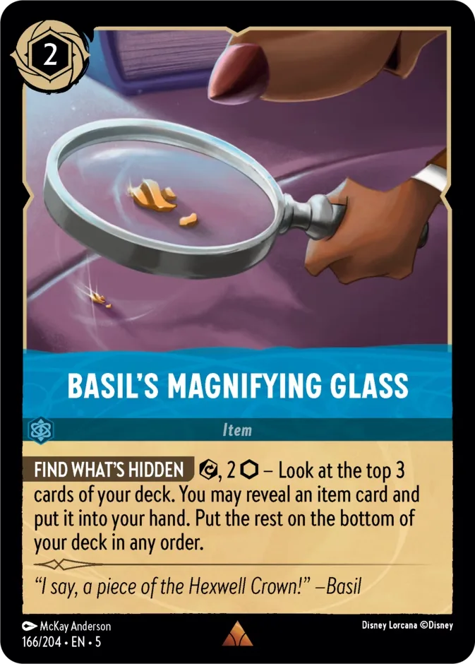 Basil's Magnifying Glass #166 Shimmering Skies Disney Lorcana card