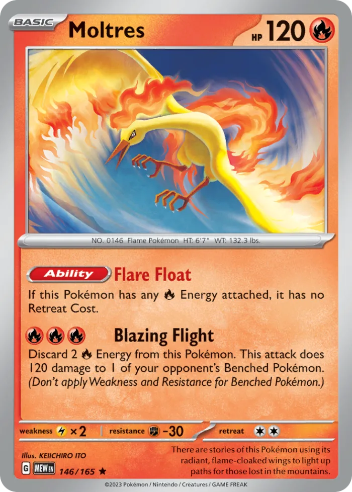 Moltres #146 151 Pokemon card