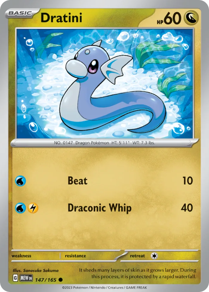 Dratini #147 151 Pokemon card