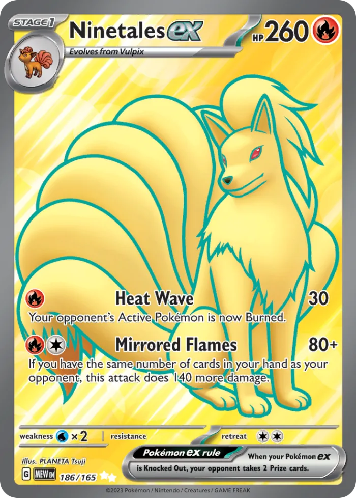 Ninetales ex #186 151 Pokemon card