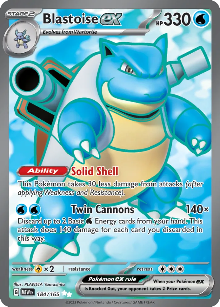Blastoise ex #184 151 Pokemon card
