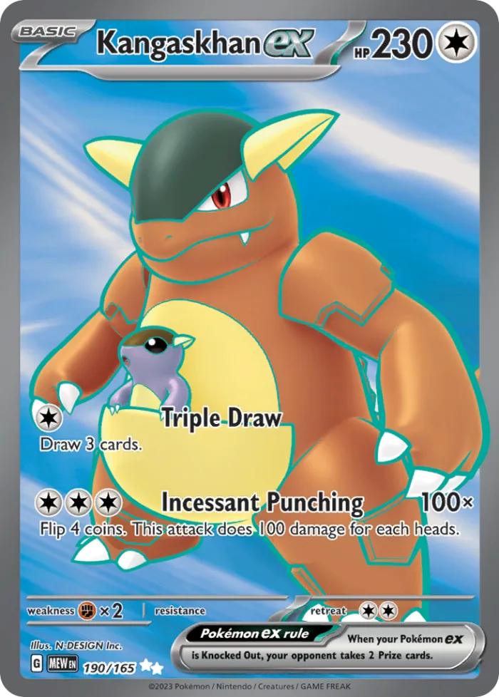 Kangaskhan ex #190 151 Pokemon card