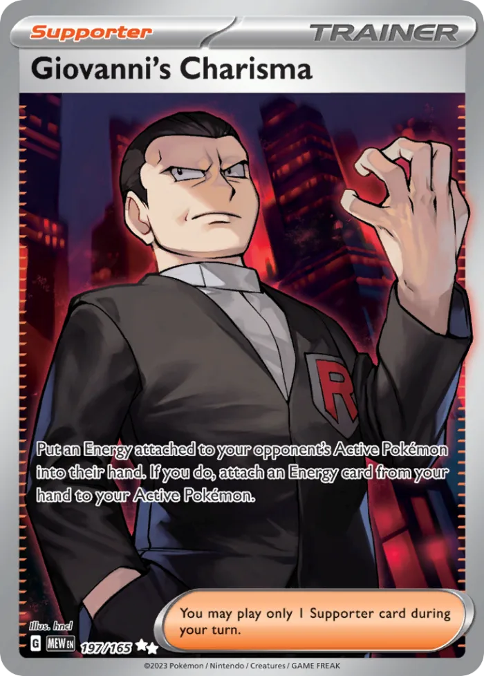 Giovanni's Charisma #197 151 Pokemon card