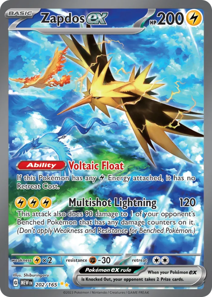 Zapdos ex #202 151 Pokemon card