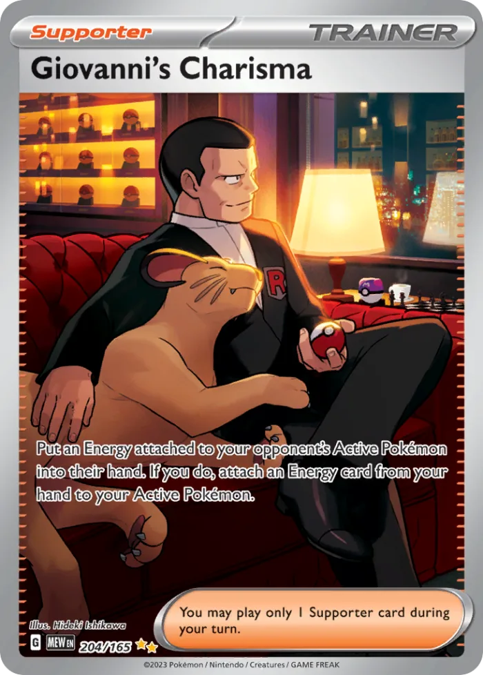 Giovanni's Charisma #204 151 Pokemon card