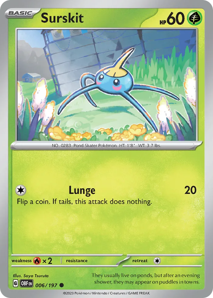 Surskit #6 Obsidian Flames Pokemon card