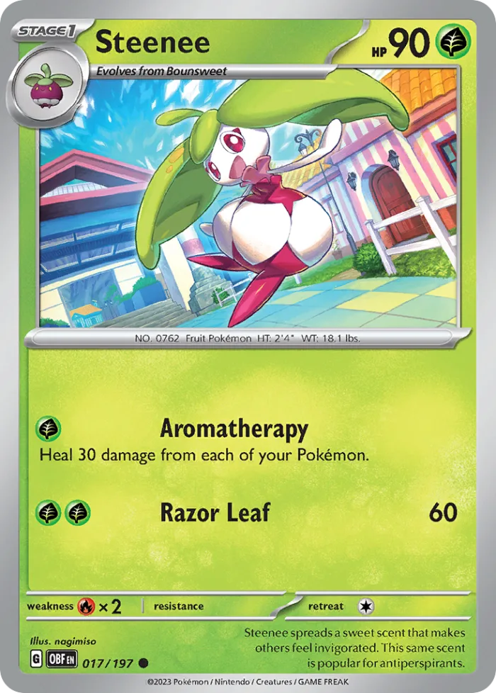 Steenee #17 Obsidian Flames Pokemon card