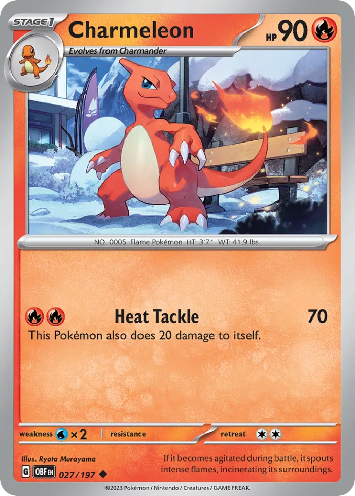 Charmeleon #27 Obsidian Flames Pokemon card