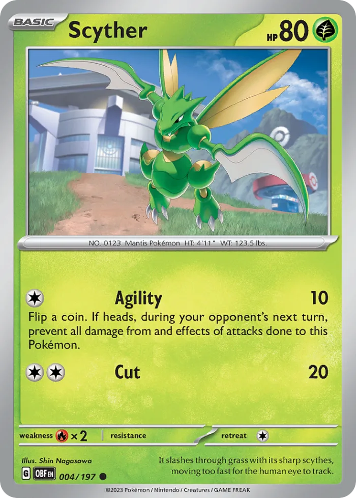 Scyther #4 Obsidian Flames Pokemon card
