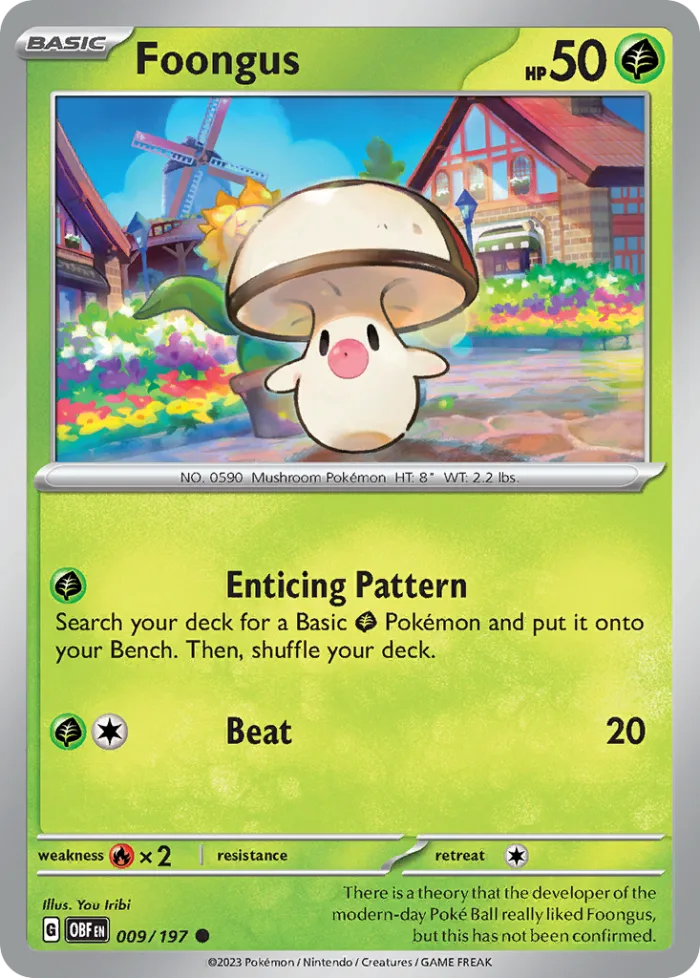 Foongus #9 Obsidian Flames Pokemon card