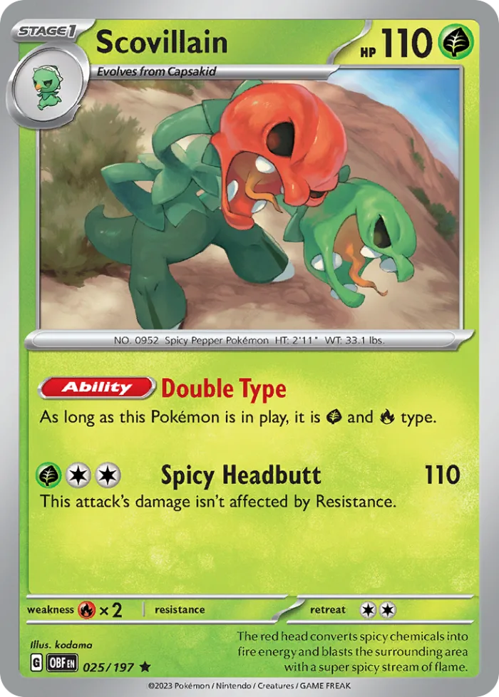 Scovillain #25 Obsidian Flames Pokemon card