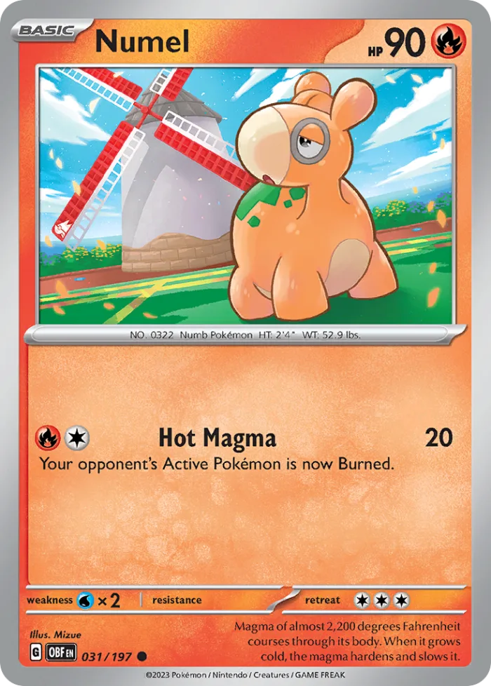 Numel #31 Obsidian Flames Pokemon card