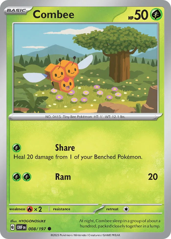 Combee #8 Obsidian Flames Pokemon card