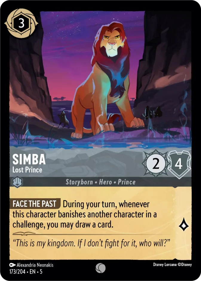 Simba #173 Shimmering Skies Disney Lorcana card