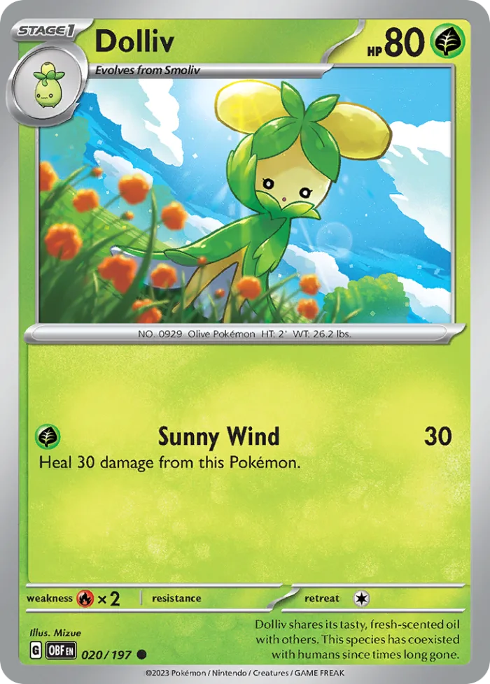 Dolliv #20 Obsidian Flames Pokemon card