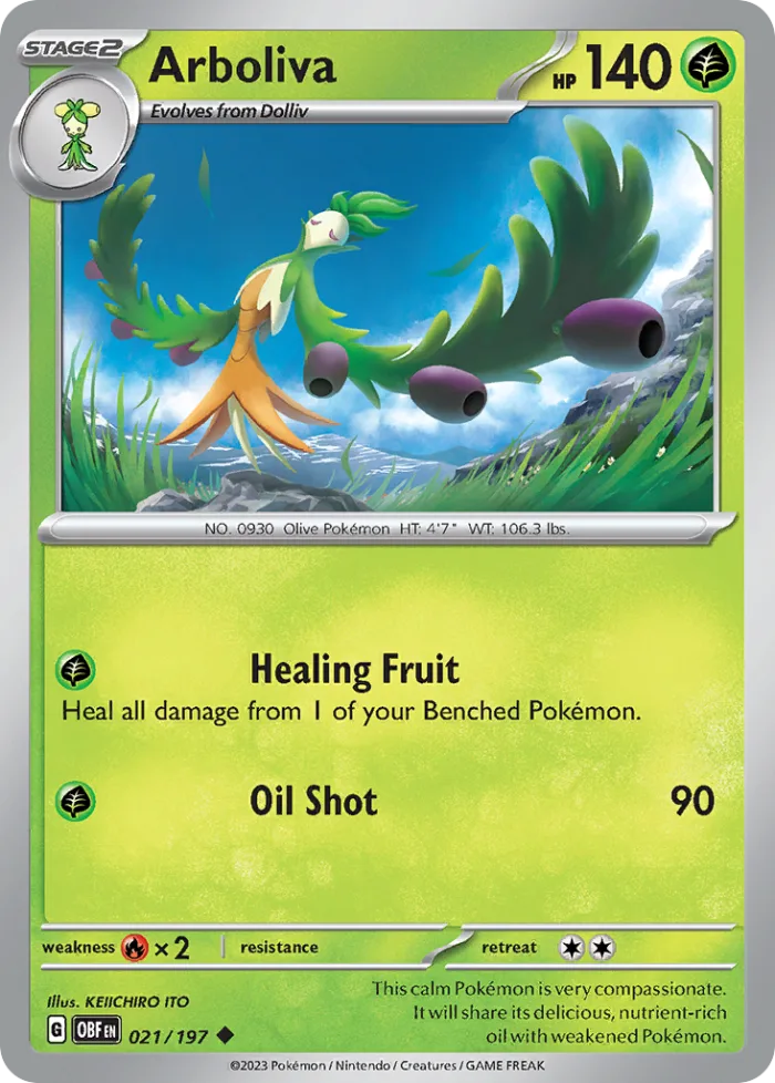 Arboliva #21 Obsidian Flames Pokemon card