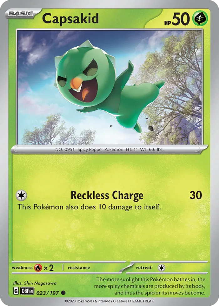 Capsakid #23 Obsidian Flames Pokemon card