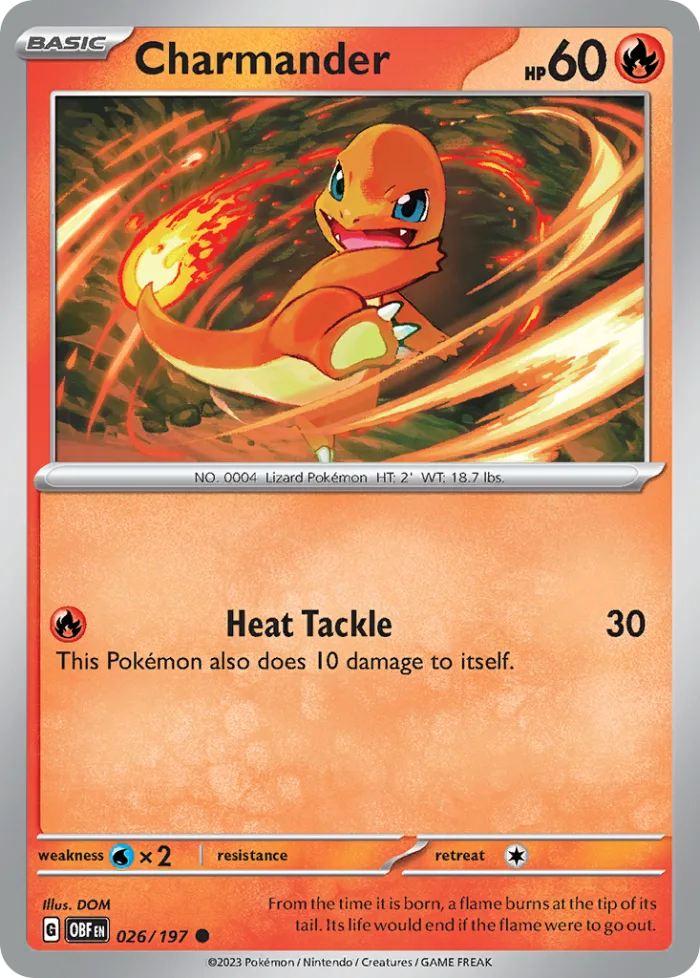 Charmander #26 Obsidian Flames Pokemon card