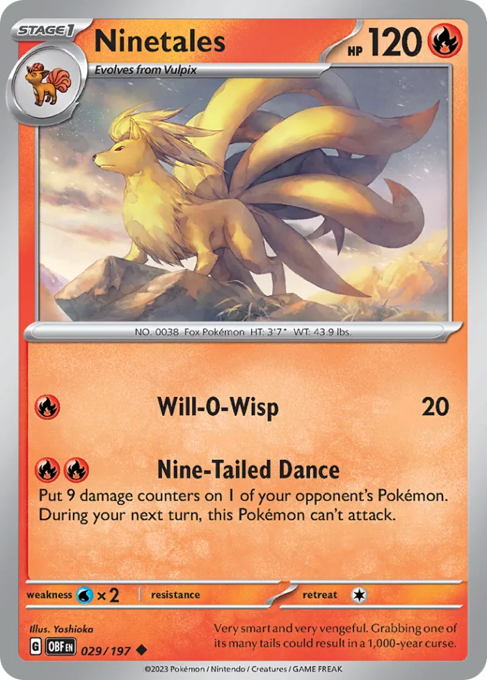 Ninetales #29 Obsidian Flames Pokemon card