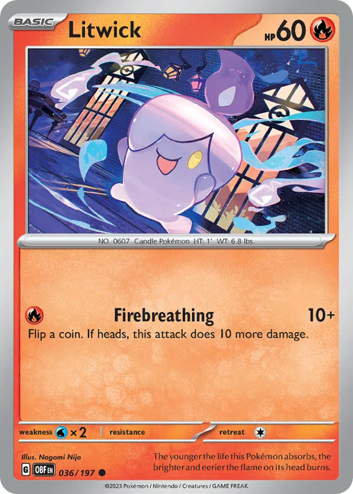 Litwick #36 Obsidian Flames Pokemon card