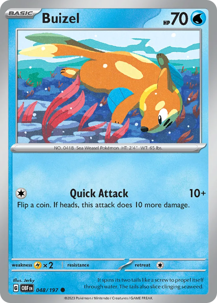 Buizel #48 Obsidian Flames Pokemon card