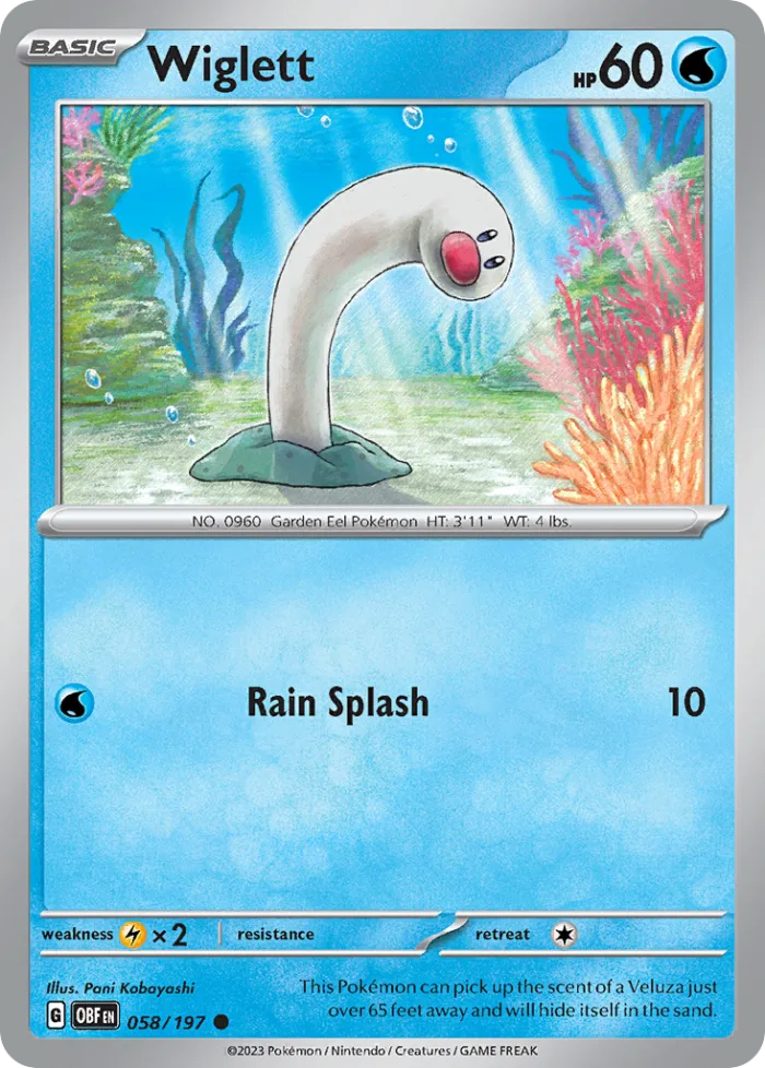 Wiglett #58 Obsidian Flames Pokemon card