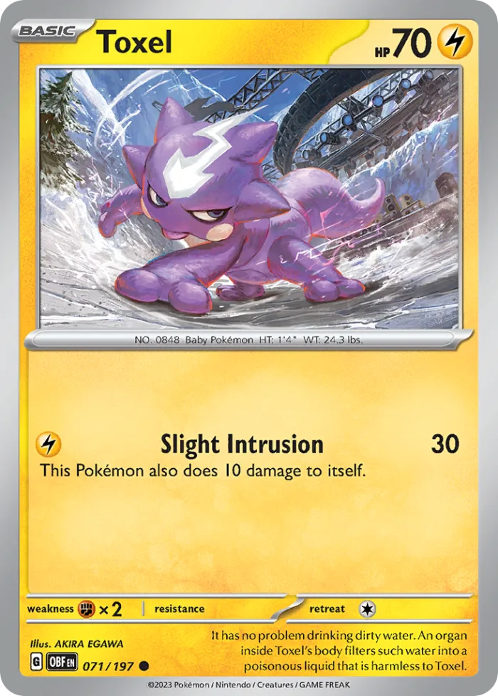 Toxel #71 Obsidian Flames Pokemon card