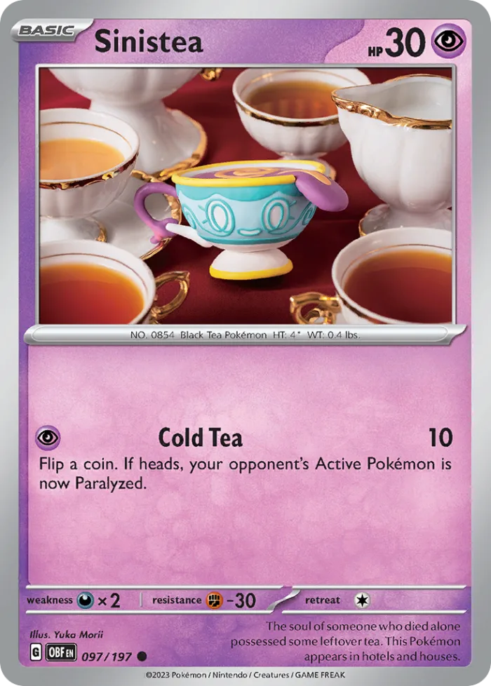 Sinistea #97 Obsidian Flames Pokemon card