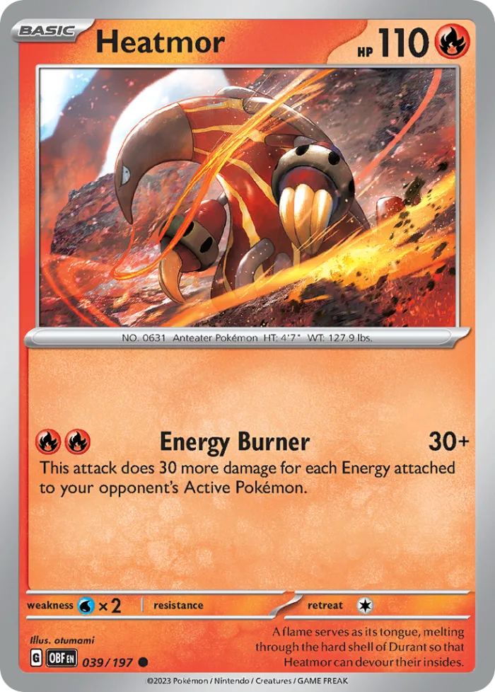 Heatmor #39 Obsidian Flames Pokemon card