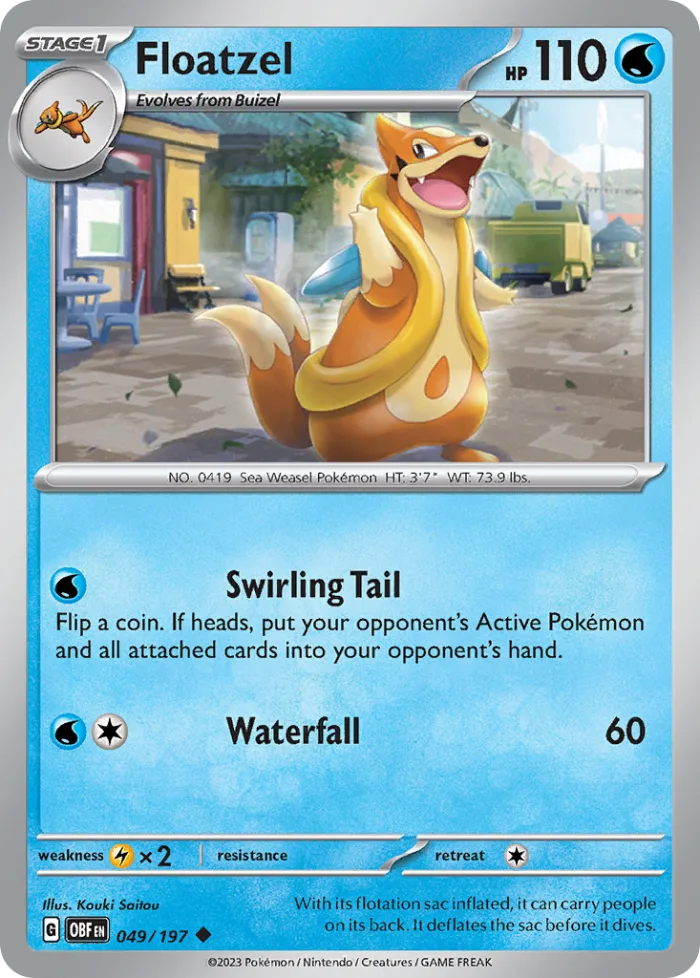 Floatzel #49 Obsidian Flames Pokemon card