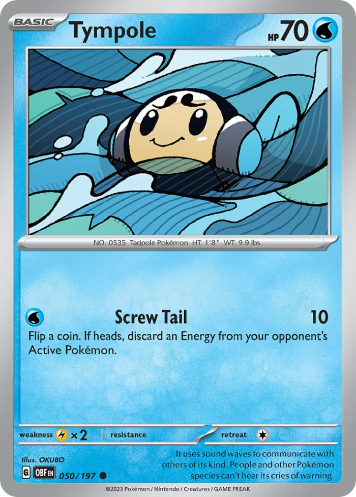 Tympole #50 Obsidian Flames Pokemon card