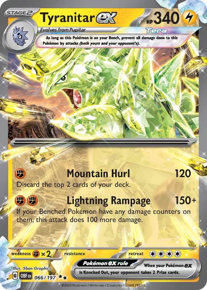 Tyranitar ex #66 Obsidian Flames Pokemon card
