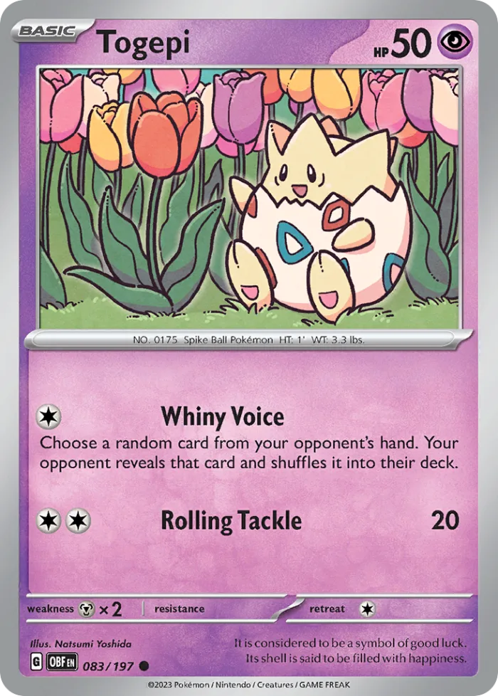 Togepi #83 Obsidian Flames Pokemon card