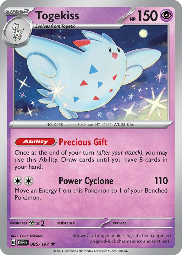 Togekiss #85 Obsidian Flames Pokemon card