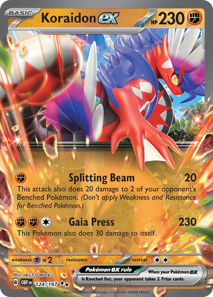 Koraidon ex #124 Obsidian Flames Pokemon card