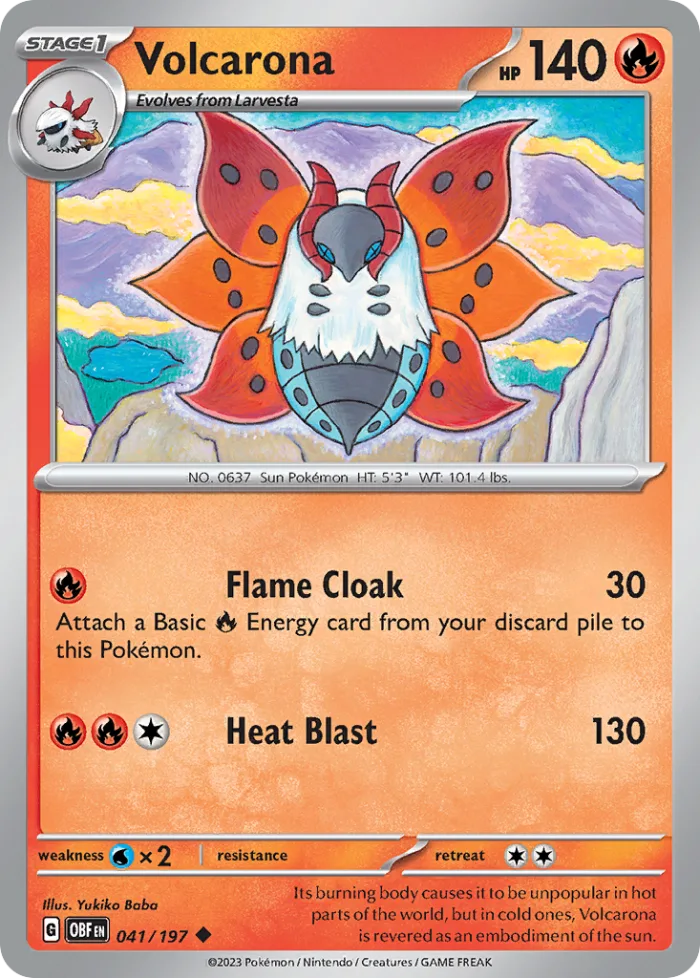 Volcarona #41 Obsidian Flames Pokemon card