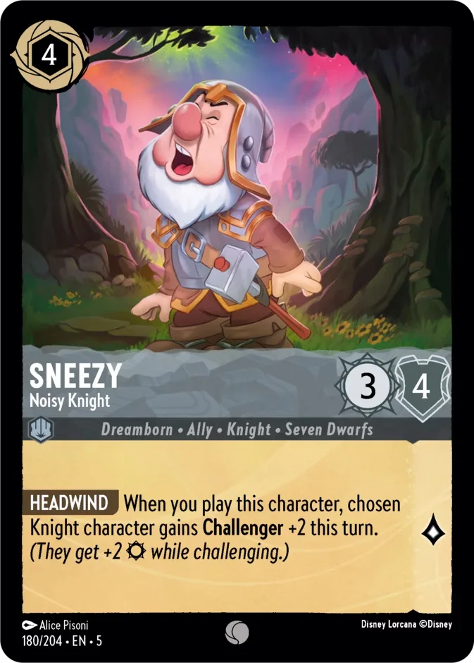 Sneezy #180 Shimmering Skies Disney Lorcana card