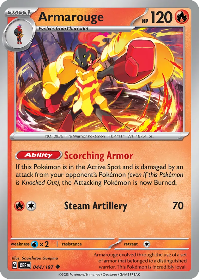 Armarouge #44 Obsidian Flames Pokemon card