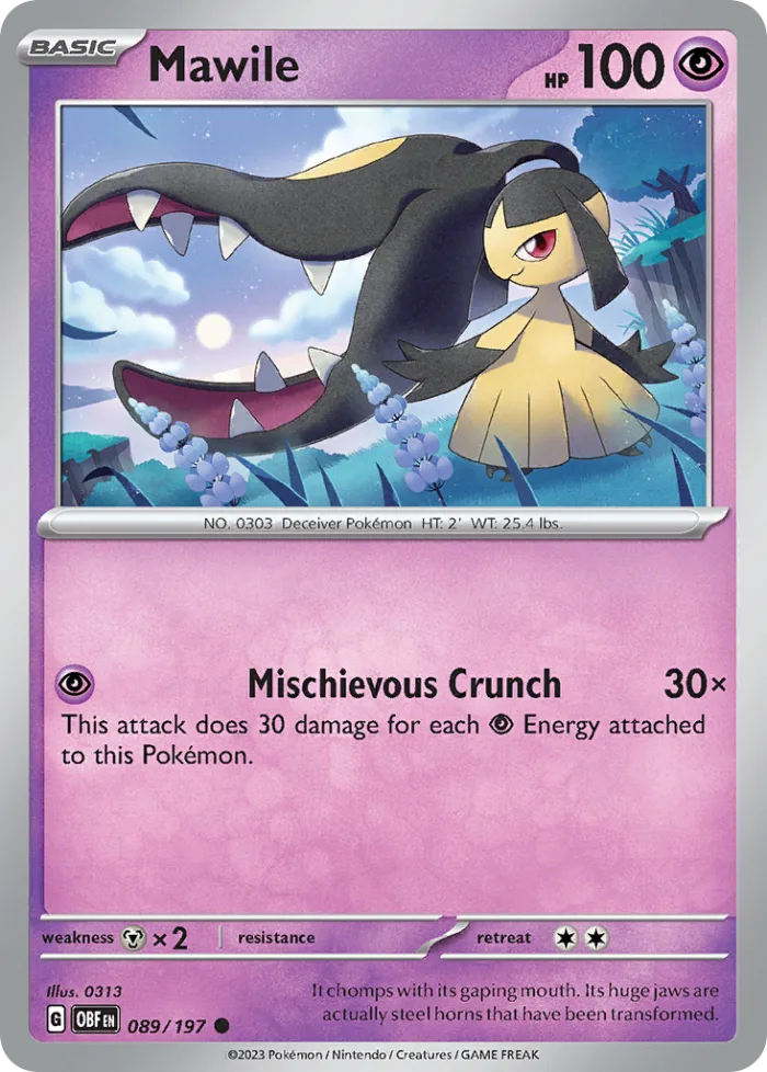 Mawile #89 Obsidian Flames Pokemon card
