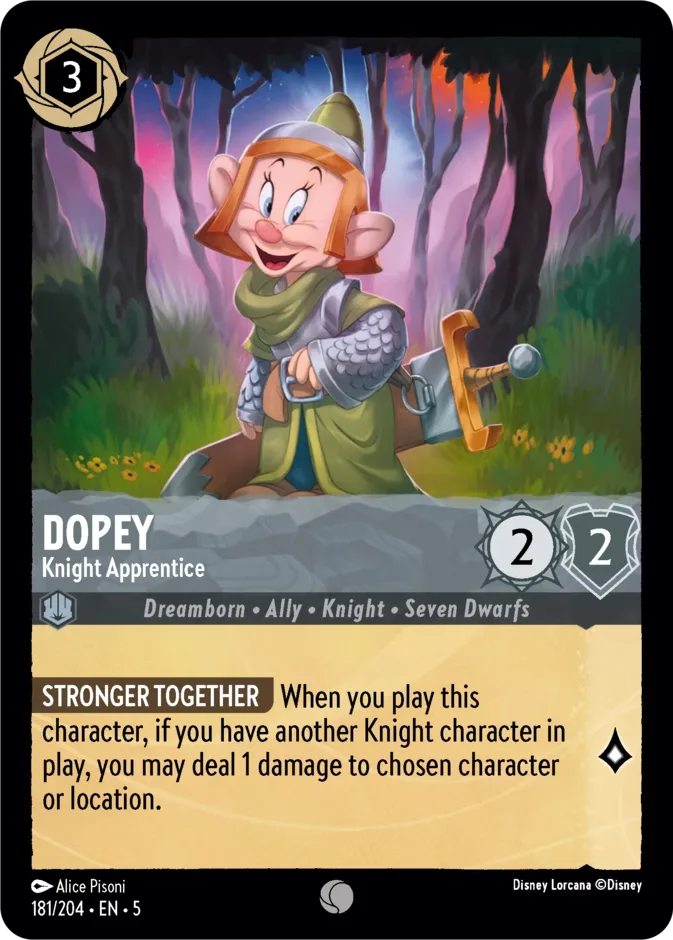 Dopey #181 Shimmering Skies Disney Lorcana card