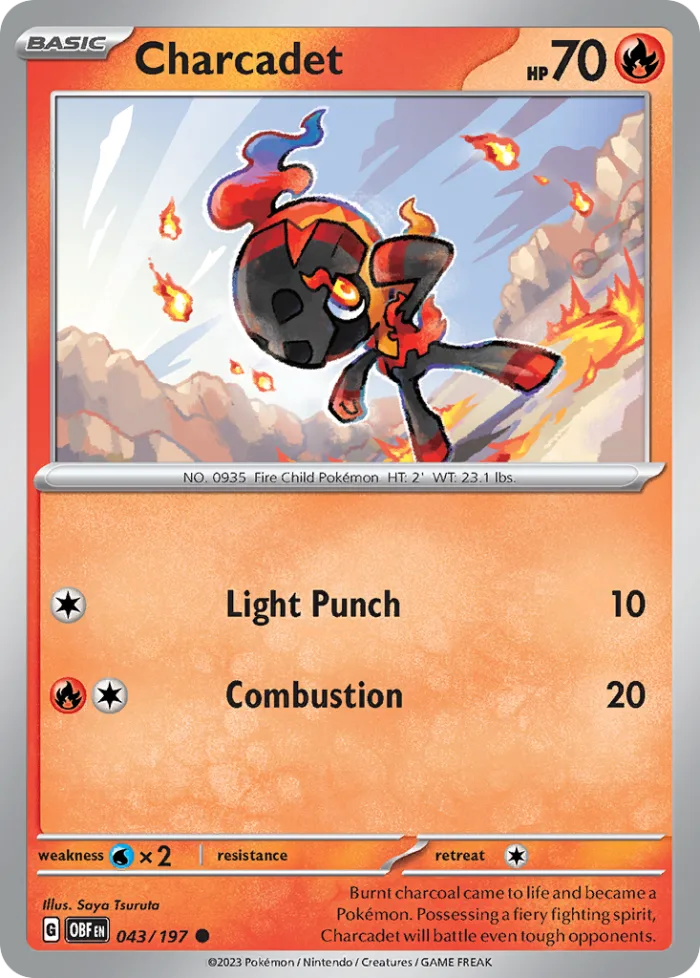 Charcadet #43 Obsidian Flames Pokemon card