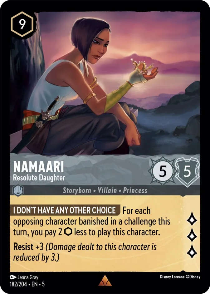 Namaari #182 Shimmering Skies Disney Lorcana card