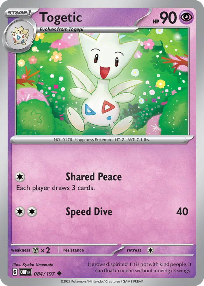 Togetic #84 Obsidian Flames Pokemon card